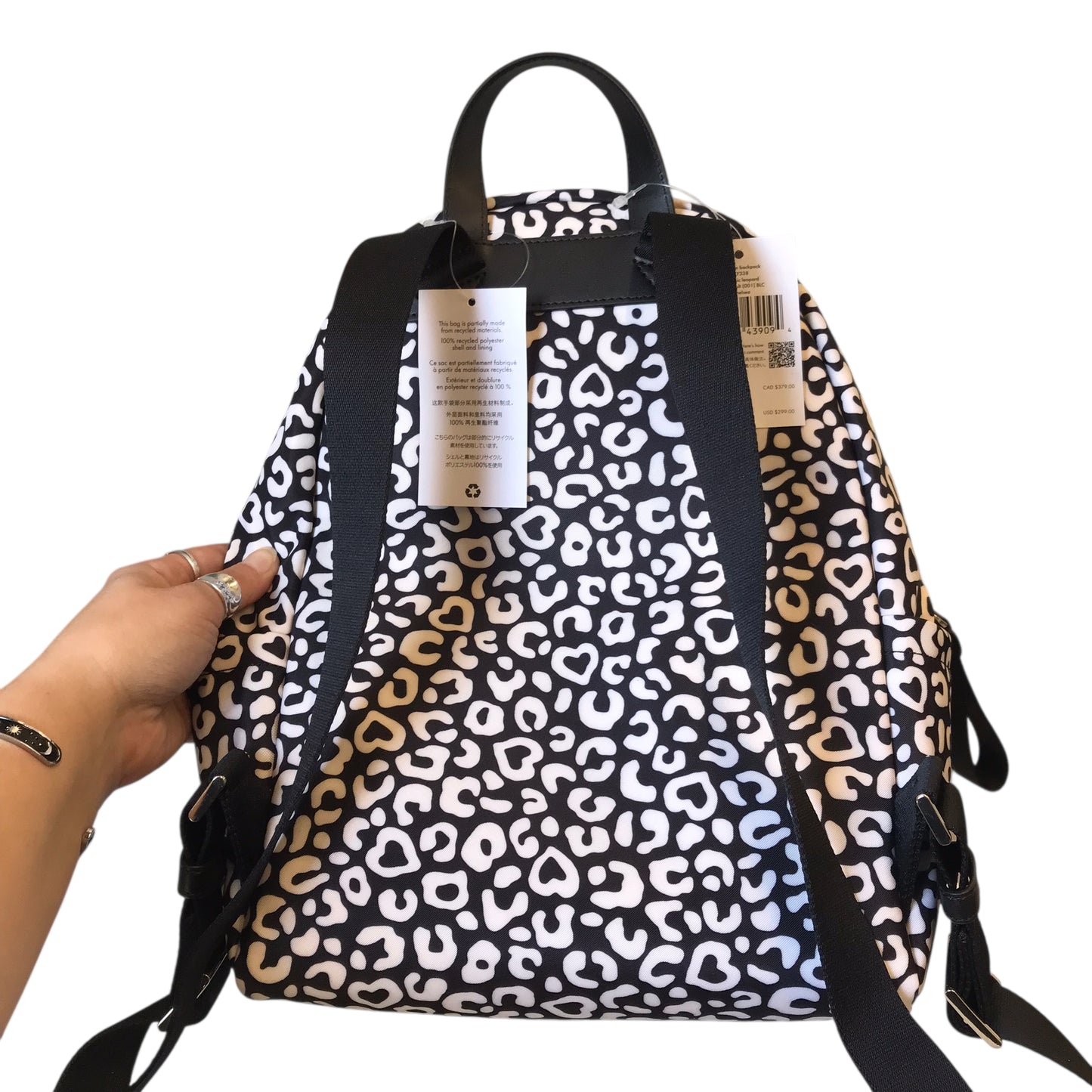 Backpack Designer By Kate Spade In Black & White, Size:Large