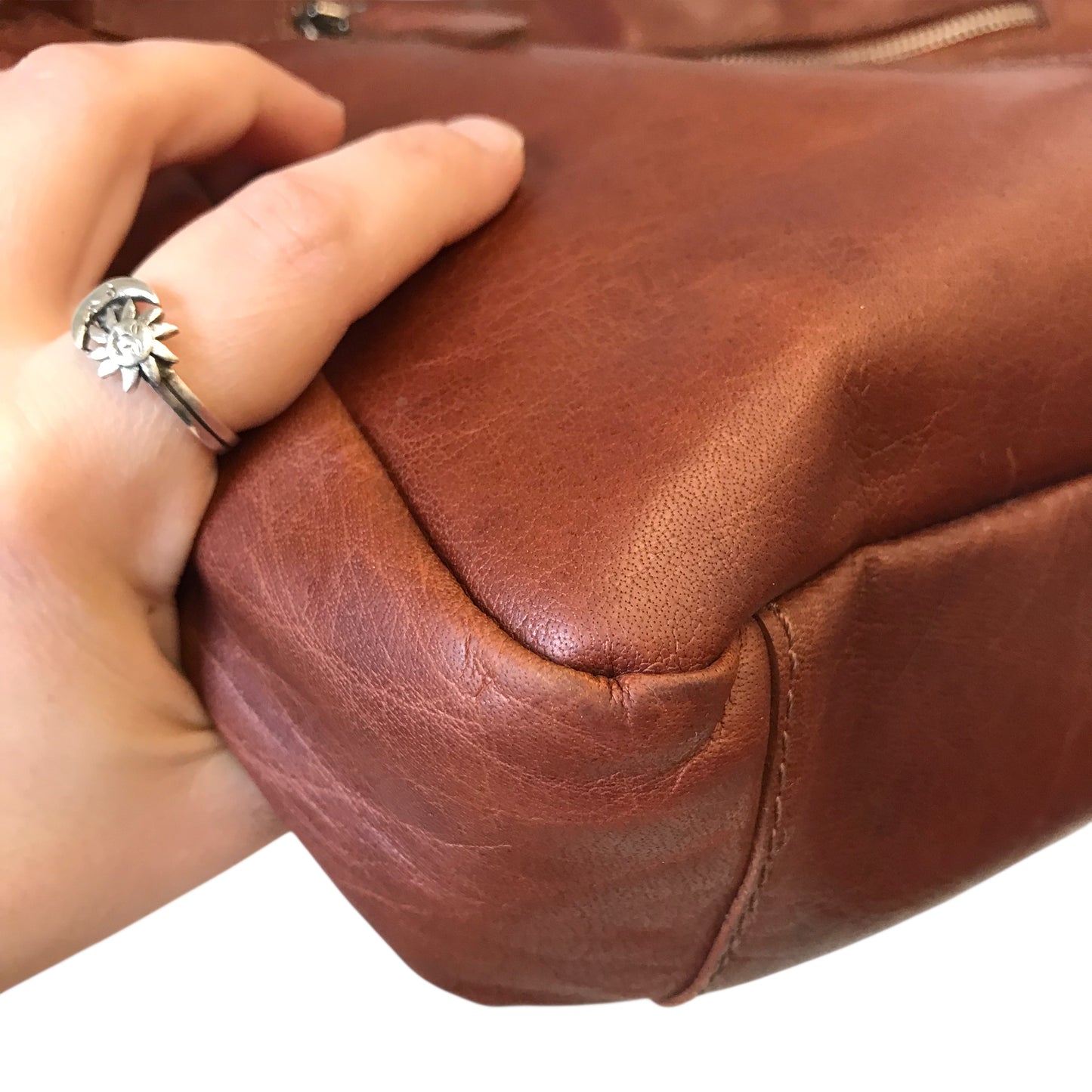 Handbag Leather By Wild West Los Angeles In Brown, Size:Medium