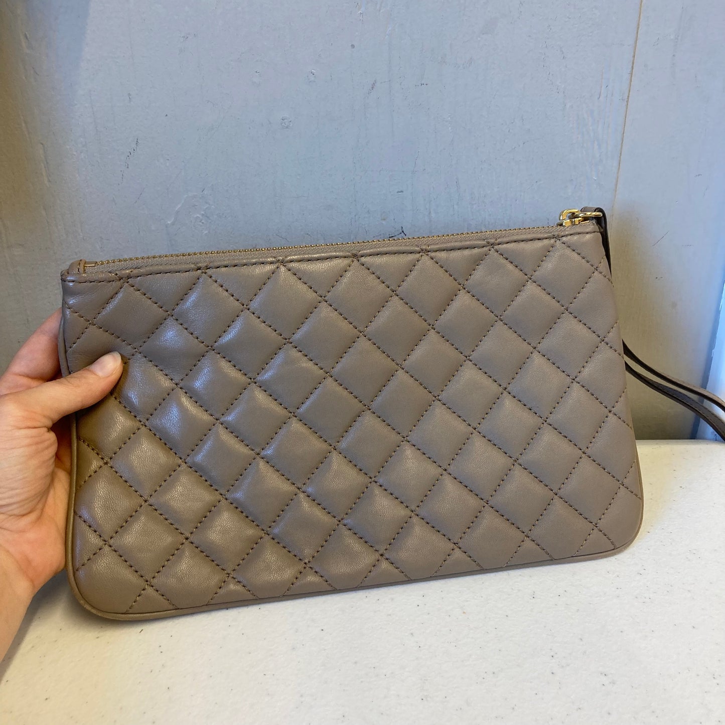 Wristlet Designer By Michael Kors In Taupe, Size:Large