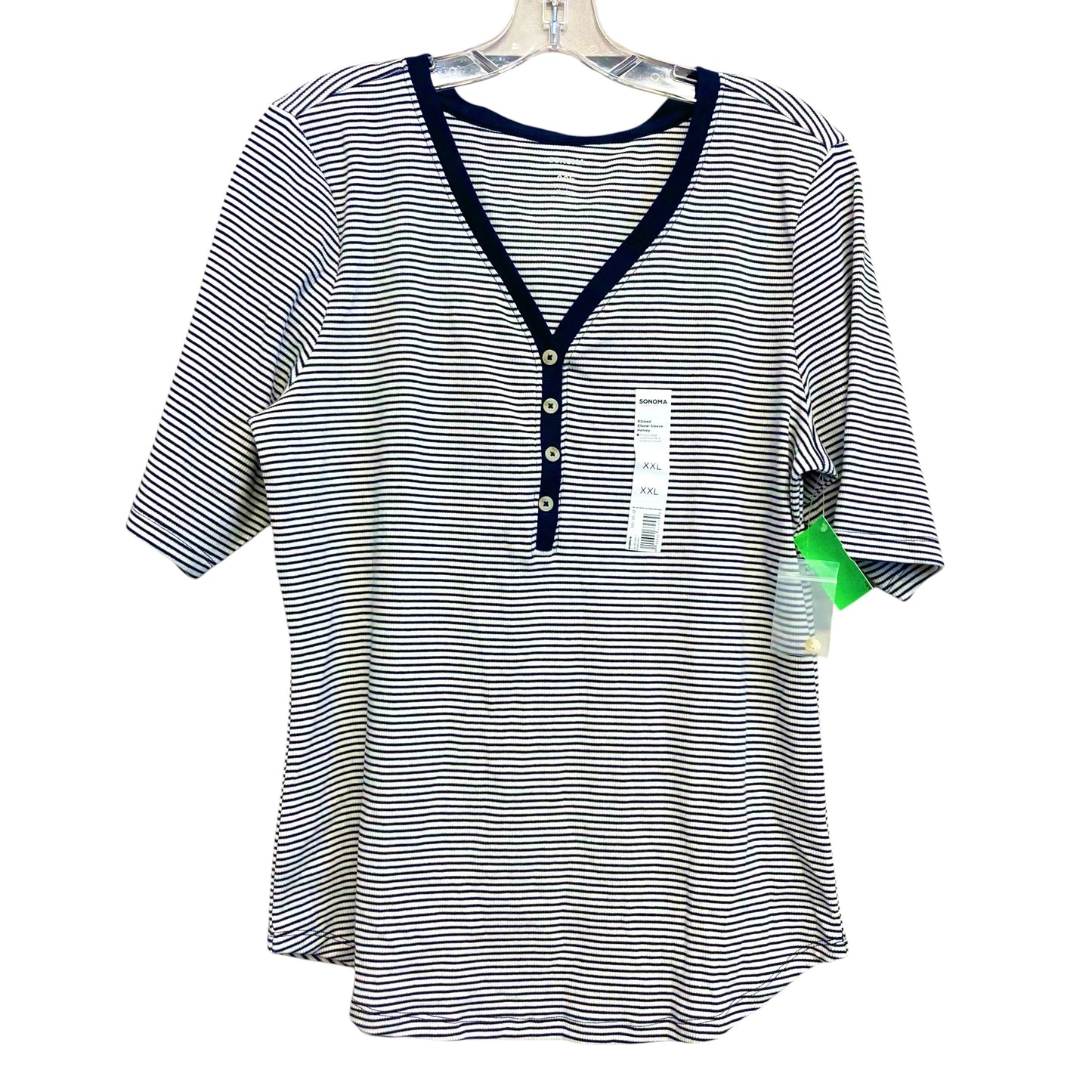 Top Ss By Sonoma In Blue Denim, Size:1X