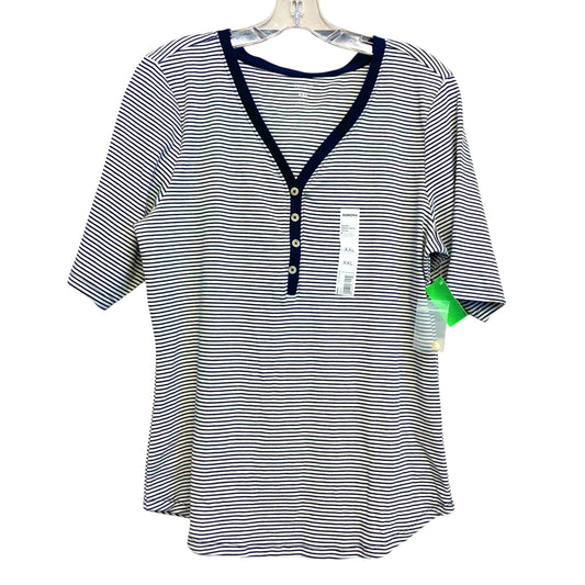 Top Ss By Sonoma In Blue Denim, Size:1X