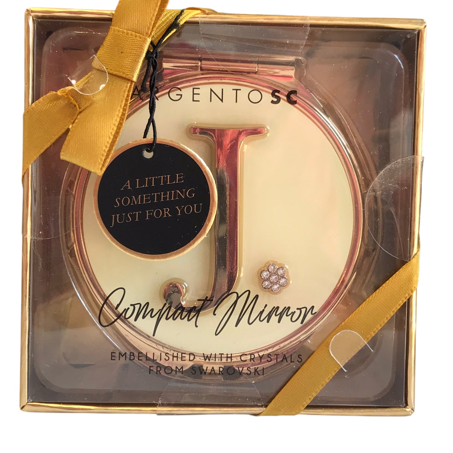 Compact Mirror By ArgentoSC In Gold & Tan