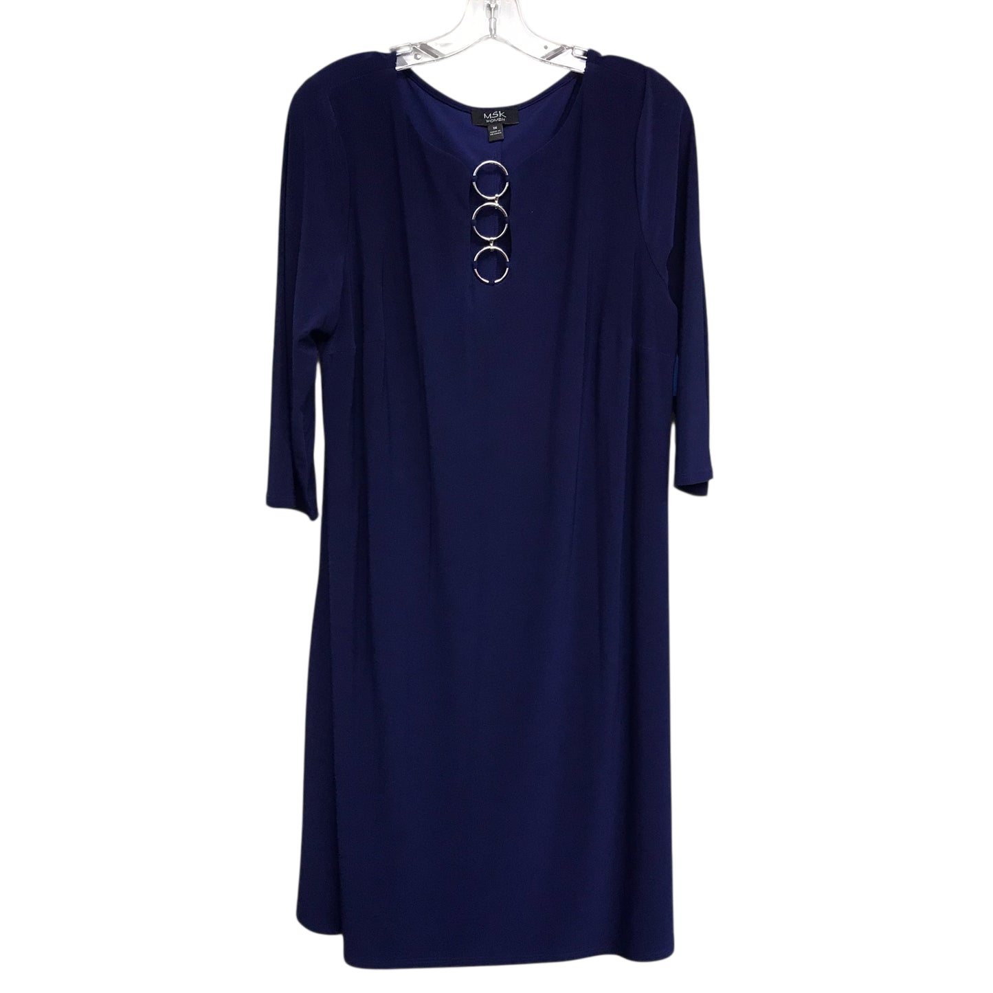 Dress Work By Msk In Blue, Size:1X