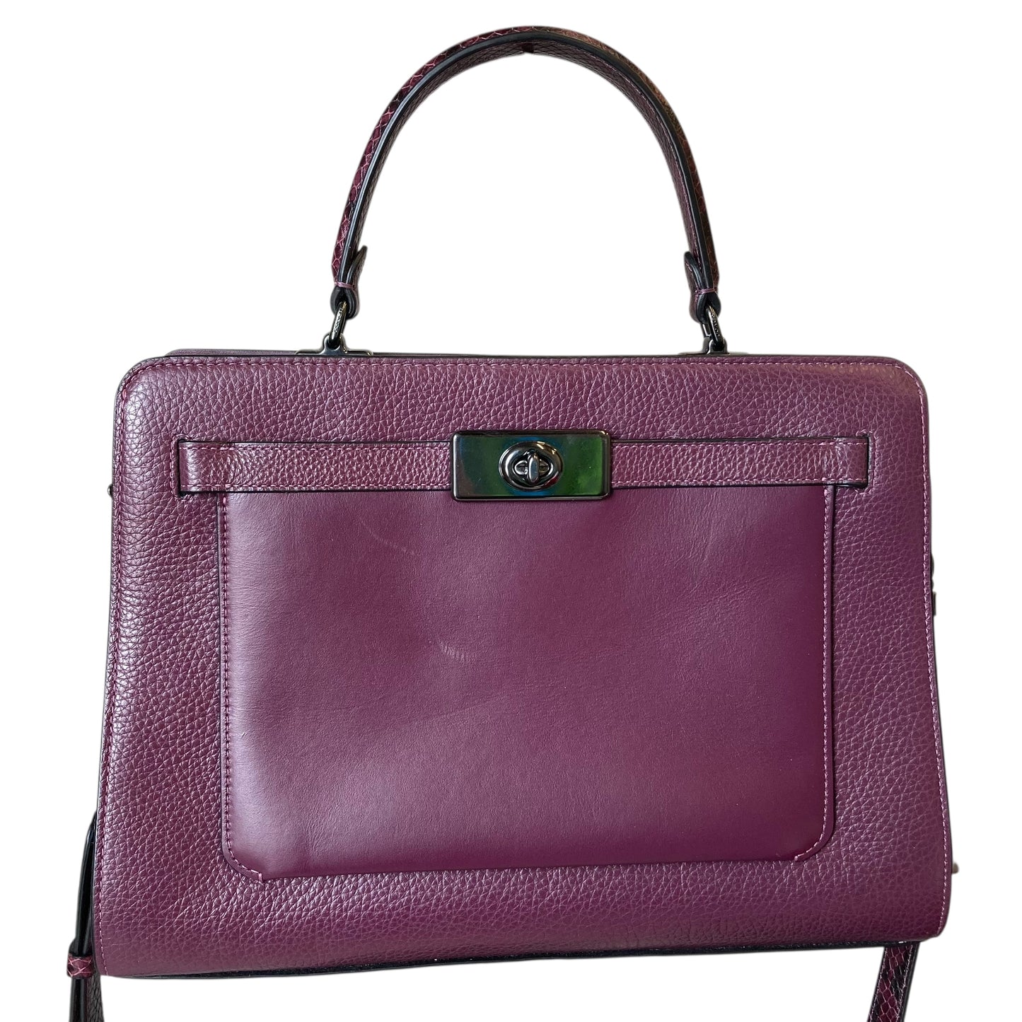 Handbag Designer By Coach In Purple, Size:Medium