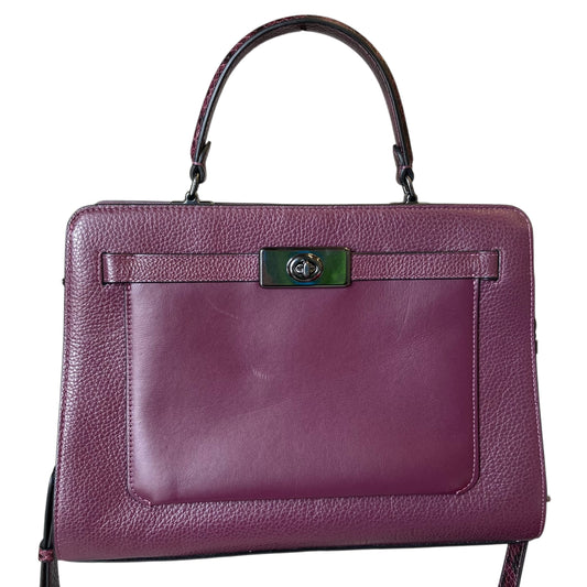 Handbag Designer By Coach In Purple, Size:Medium