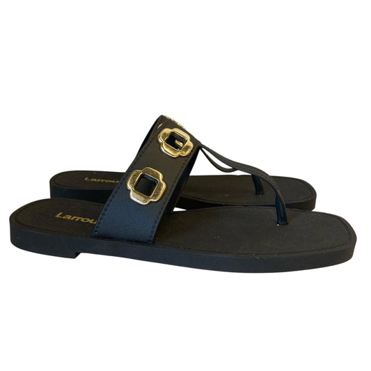 Sandals Flats By Larroude In Black, Size:6