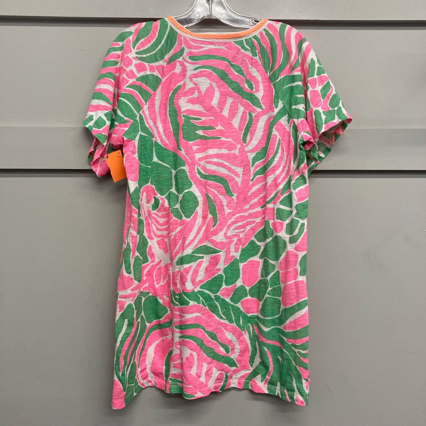 Top Ss Designer By Lilly Pulitzer In Green & Pink, Size:Xs