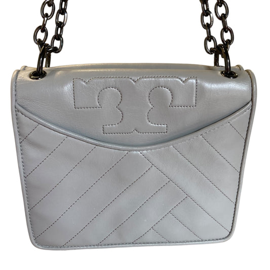 Handbag Designer By Tory Burch In Grey, Size:Small