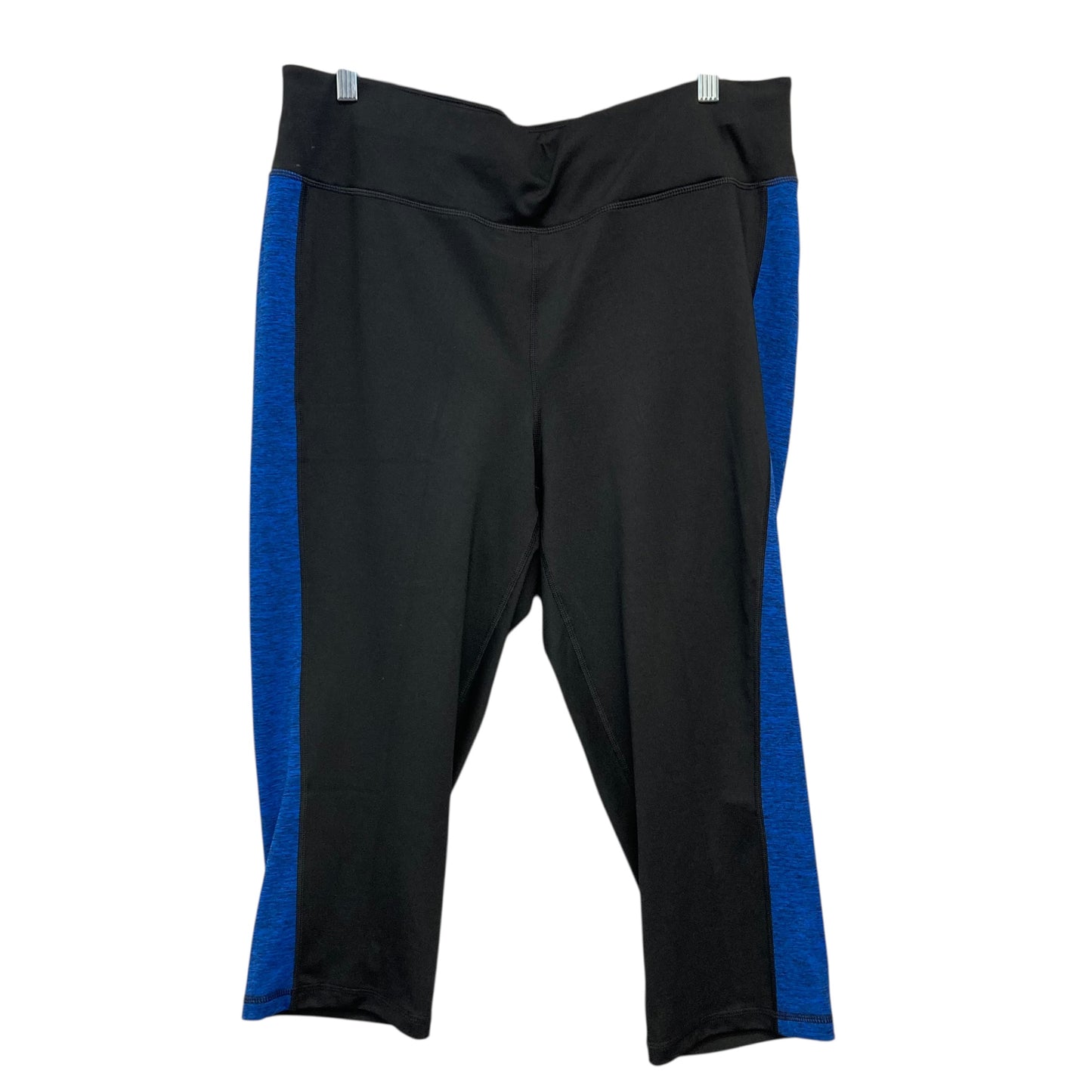Athletic Capris By Ideology In Black & Blue, Size:2X
