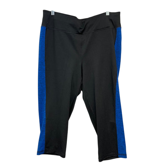 Athletic Capris By Ideology In Black & Blue, Size:2X