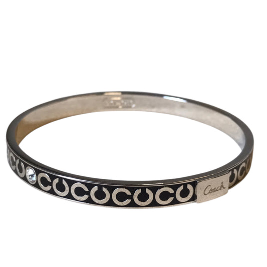Bracelet Designer By Coach In Black & Silver