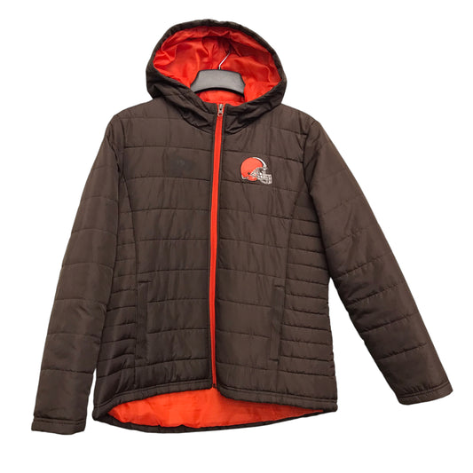 Jacket Puffer & Quilted By Nfl In Brown & Orange, Size:Xl