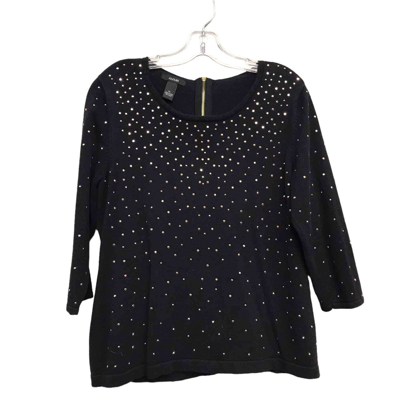 BLACK & GOLD TOP LS by ALFANI Size:XL