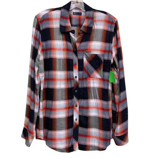 Top Ls By Gap In Plaid Pattern, Size:M