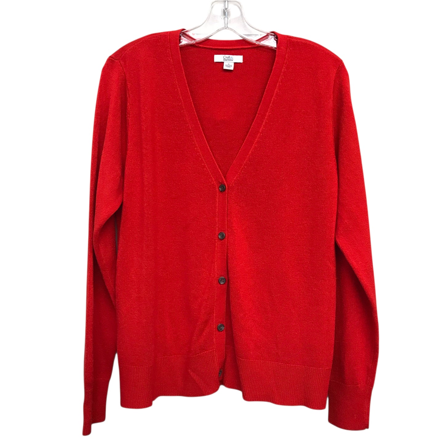 Sweater Cardigan By Croft And Barrow In Red, Size:M