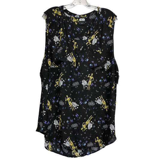 Top Sleeveless By Star Wars In Black & Yellow, Size:3X