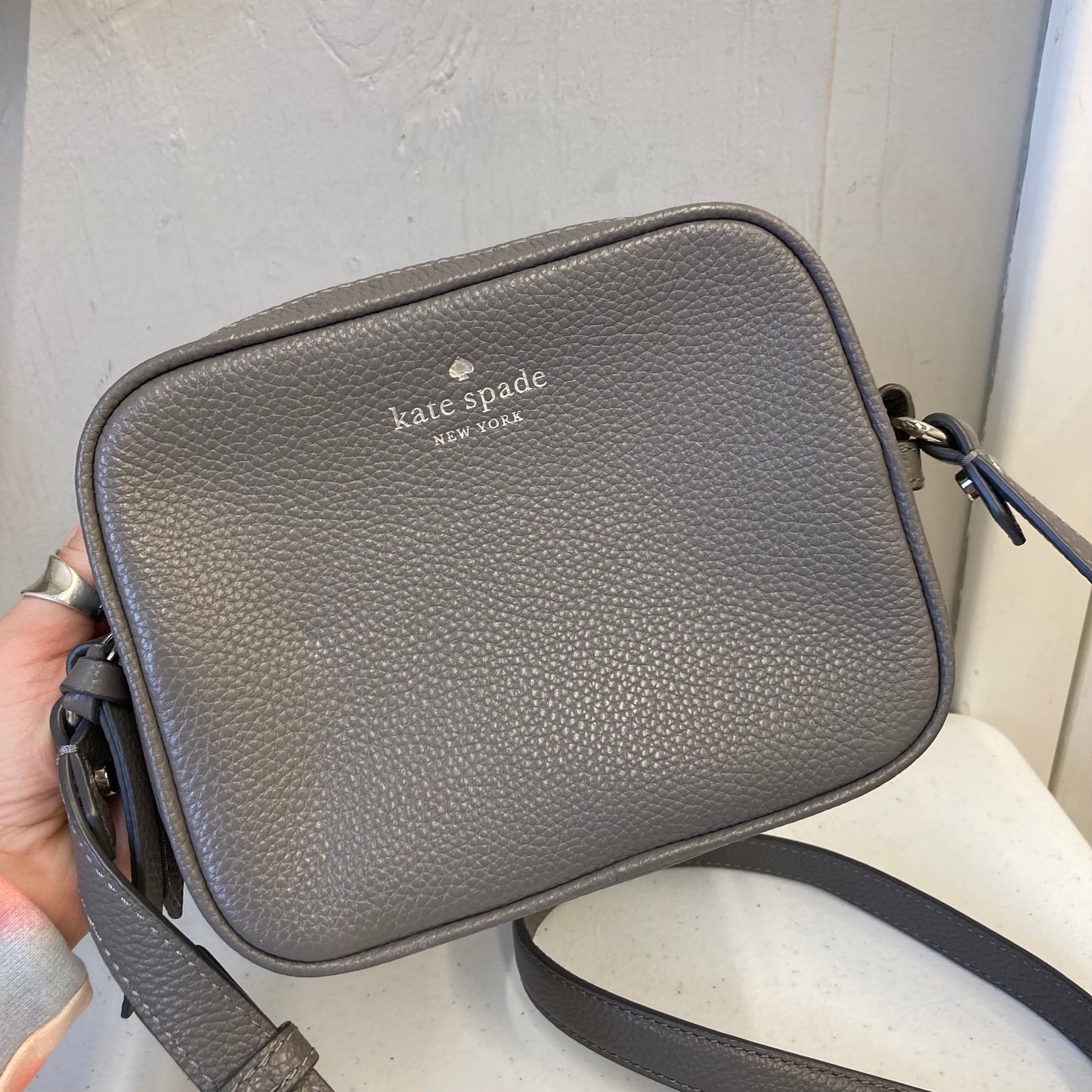Crossbody Designer By Kate Spade In Grey, Size:Small