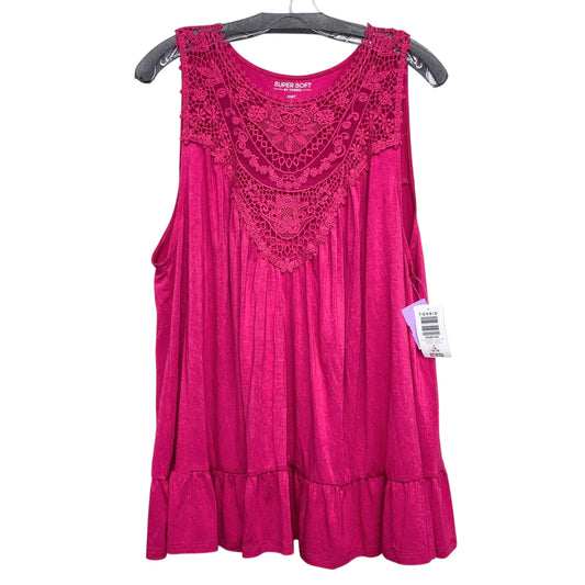 Top Sleeveless By Torrid In Pink, Size:1X