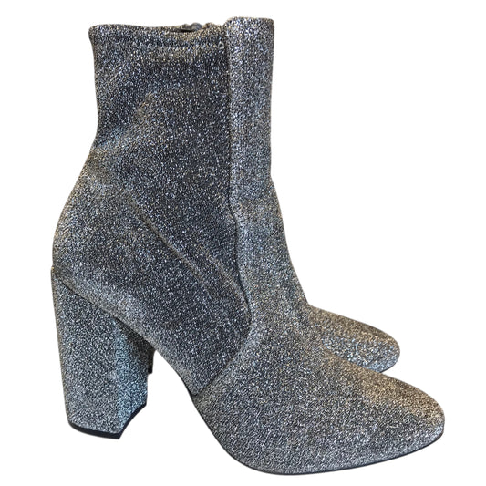 Boots Ankle Heels By Aldo In Silver, Size:6.5
