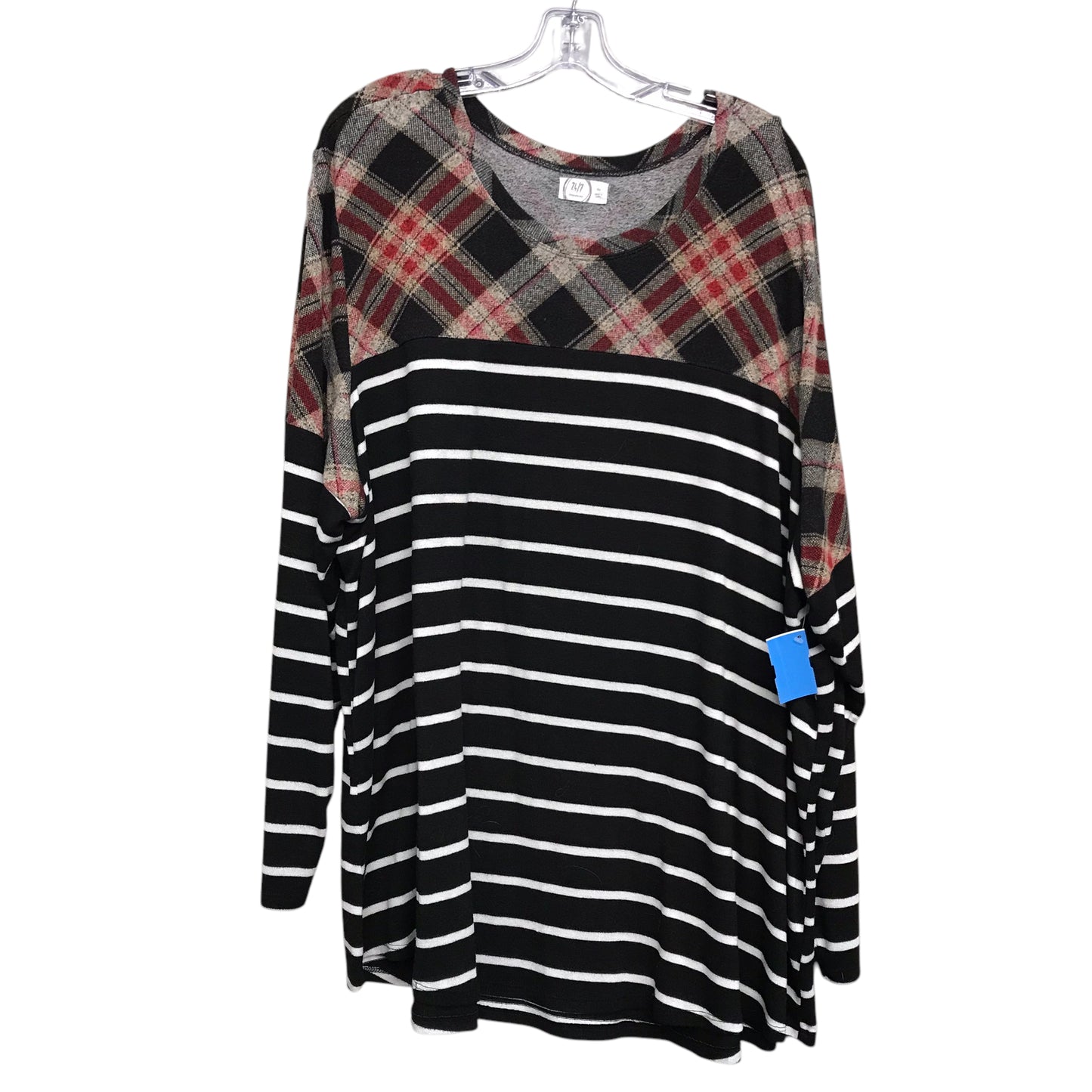 Top Ls By Maurices In Striped Pattern, Size:4X