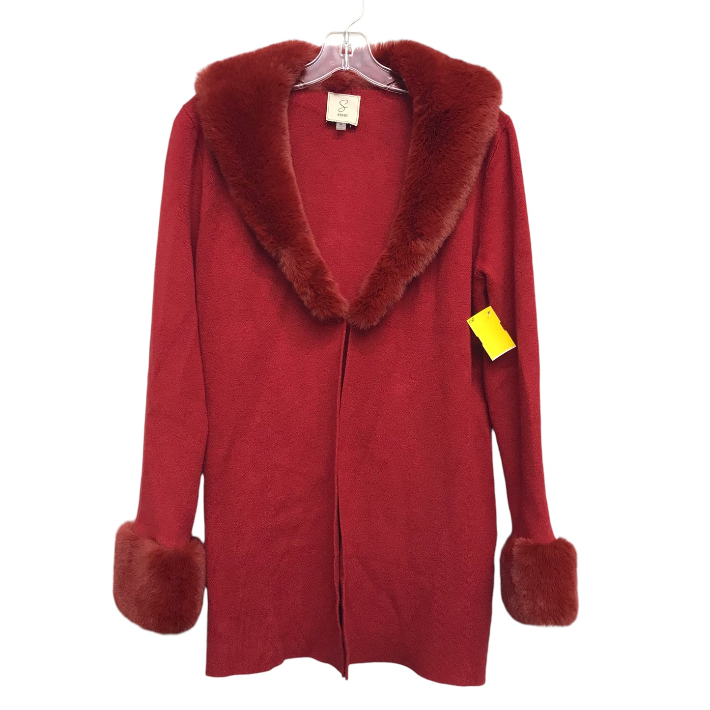 Sweater Cardigan By Sioni In Red, Size:M