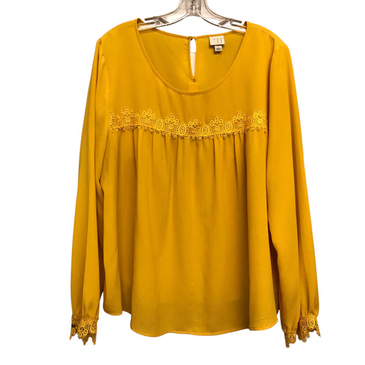 TOP LS by A NEW DAY In YELLOW, Size: L
