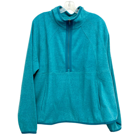 Jacket Fleece By Tek Gear In Teal, Size:1X