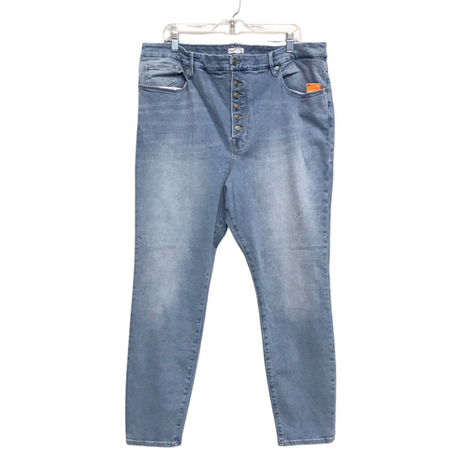 Jeans Straight By Good American In Blue Denim, Size:22