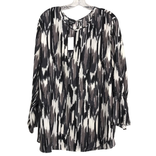 Top Ls By Simply Emma In Black & White, Size:2X