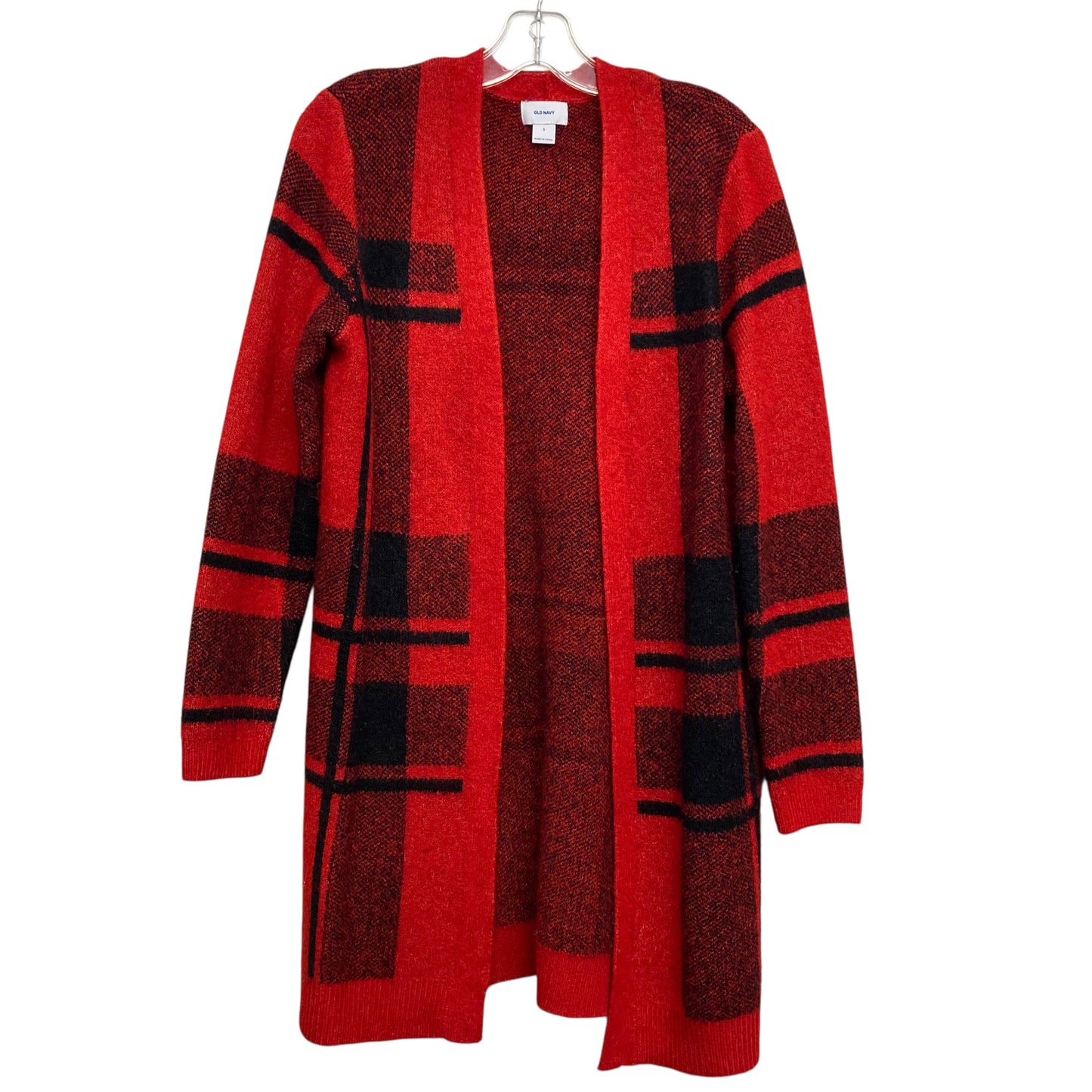 Sweater Cardigan By Old Navy In Plaid Pattern, Size:S