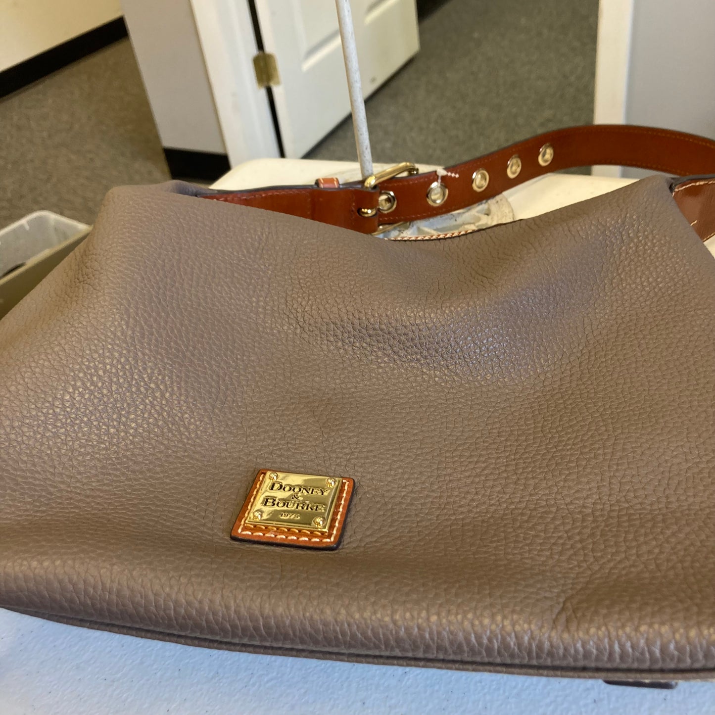 Handbag Designer By Dooney And Bourke In Taupe, Size:Large