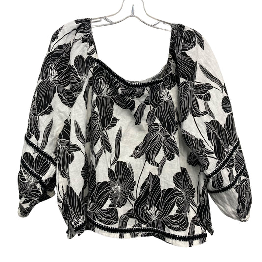 Top Ls By T Tahari In Black & White, Size:Xl