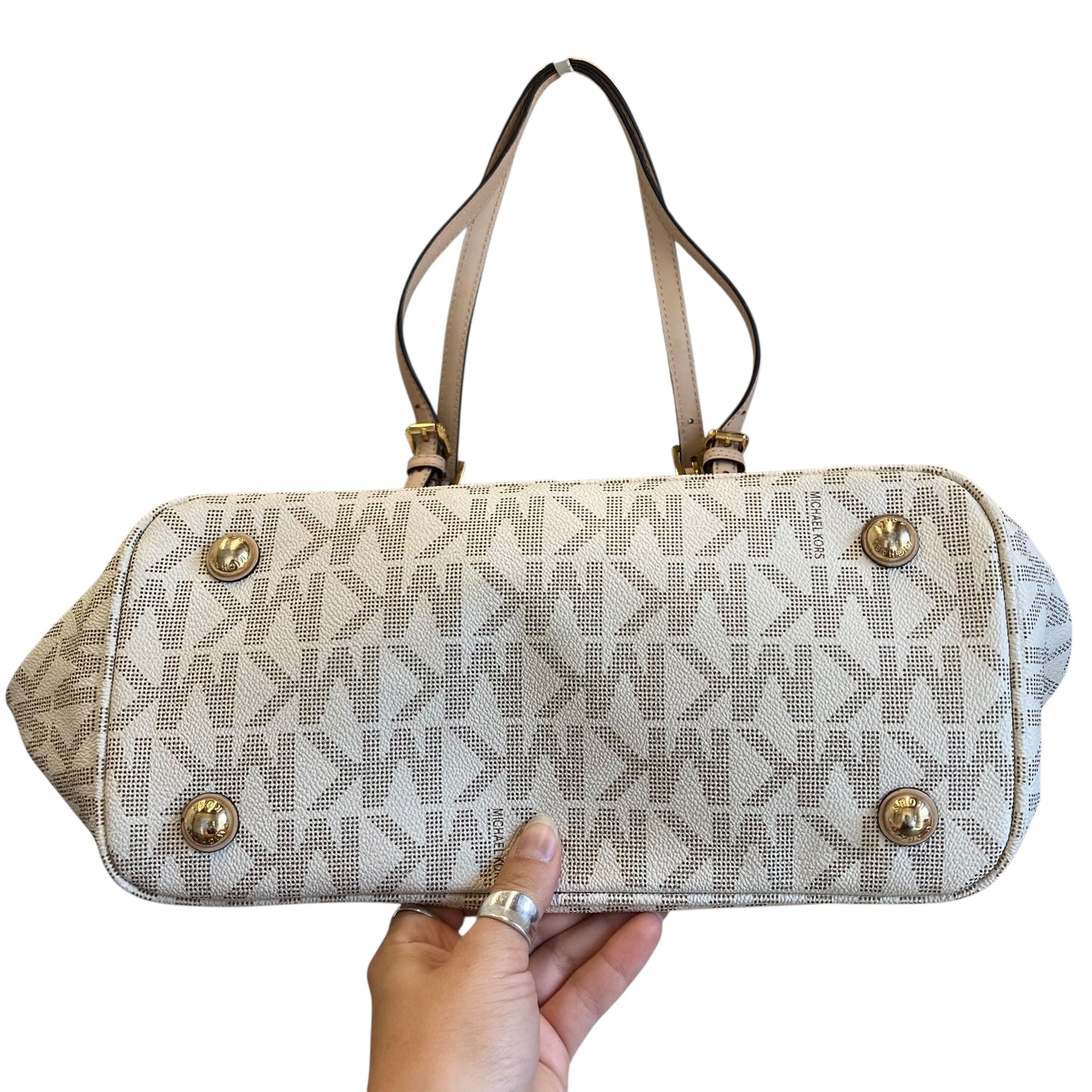 Handbag Designer By Michael Kors In Cream, Size:Medium