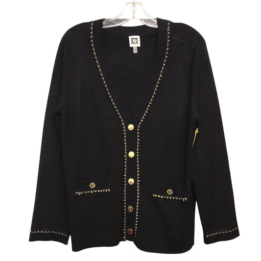 Sweater Cardigan By Anne Klein In Black, Size:M