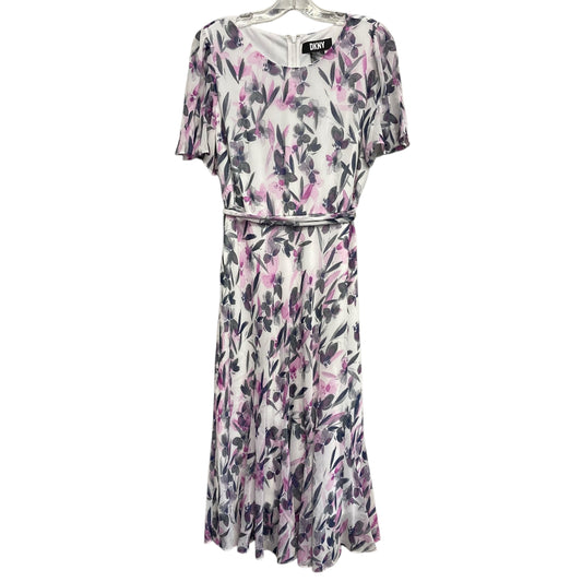Dress Casual Maxi By Dkny In Purple & White, Size:L