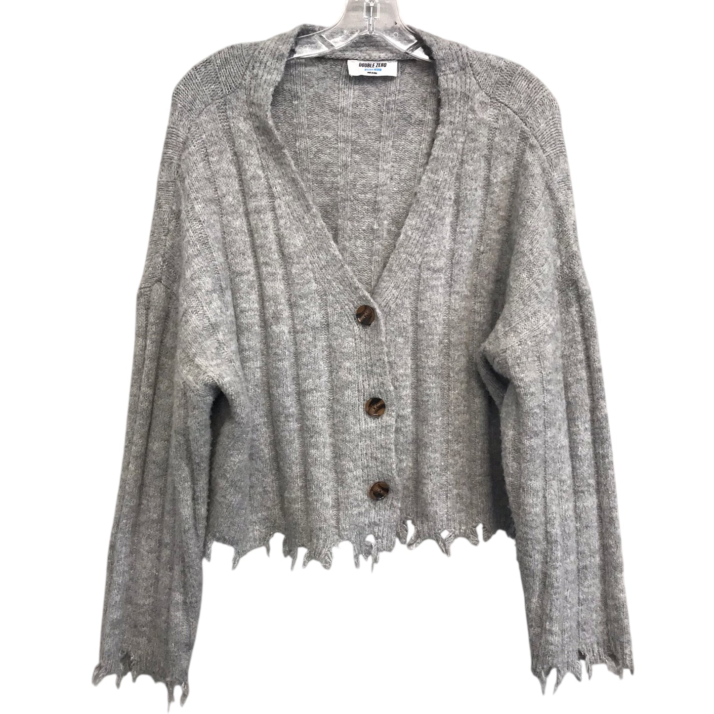 Sweater Cardigan By Double Zero In Grey, Size:M