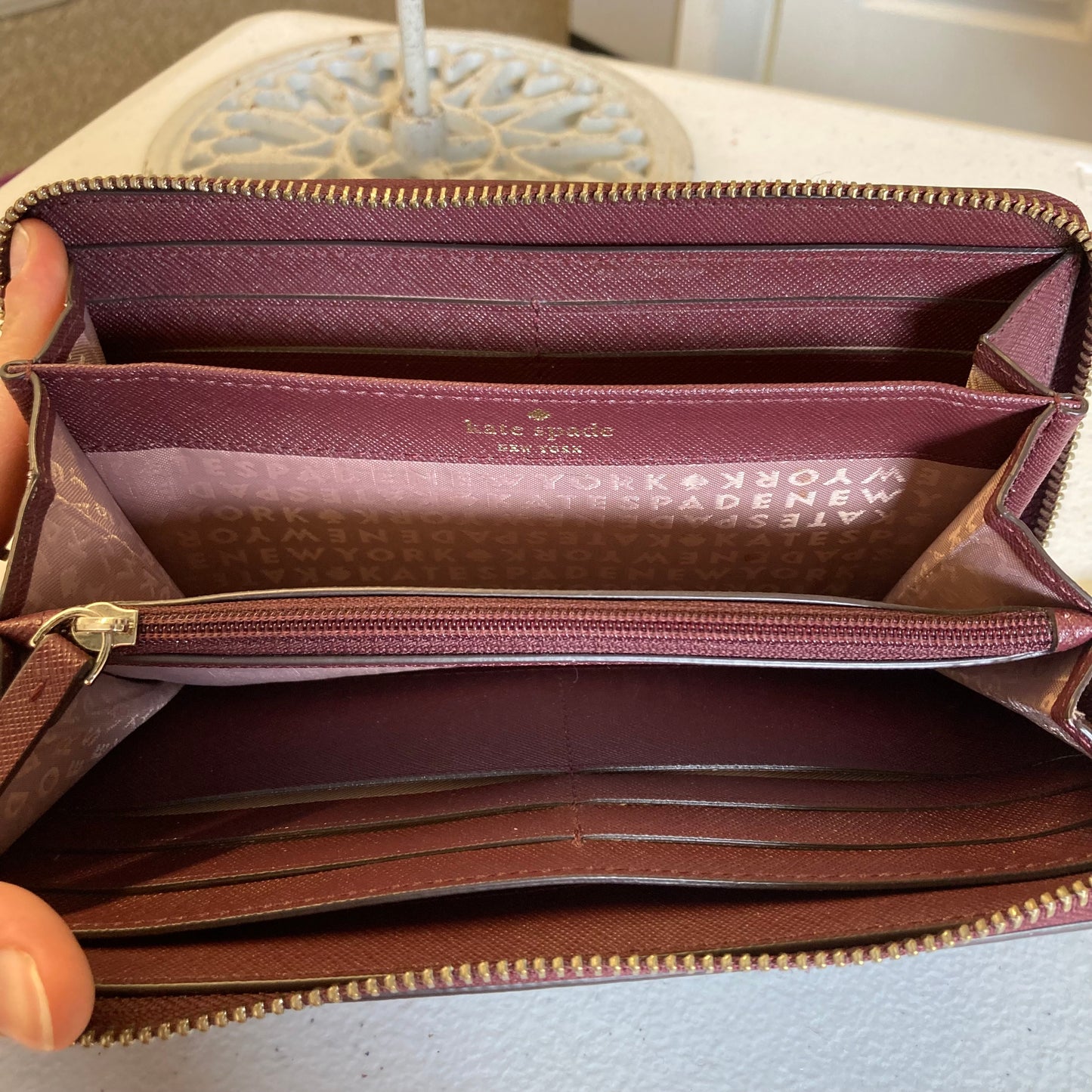 Wallet Designer By Kate Spade In Maroon, Size:Medium