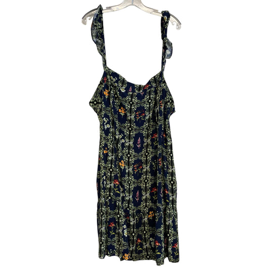 Dress Casual Short By Agua Bendita In Blue & Green, Size:2X