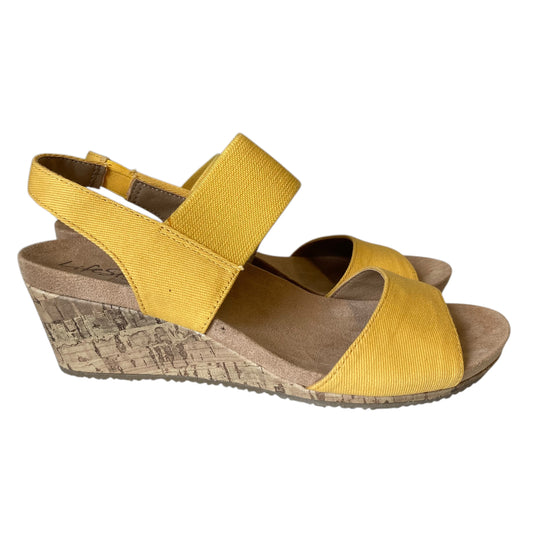 Sandals Heels Wedge By Life Stride In Yellow, Size:7