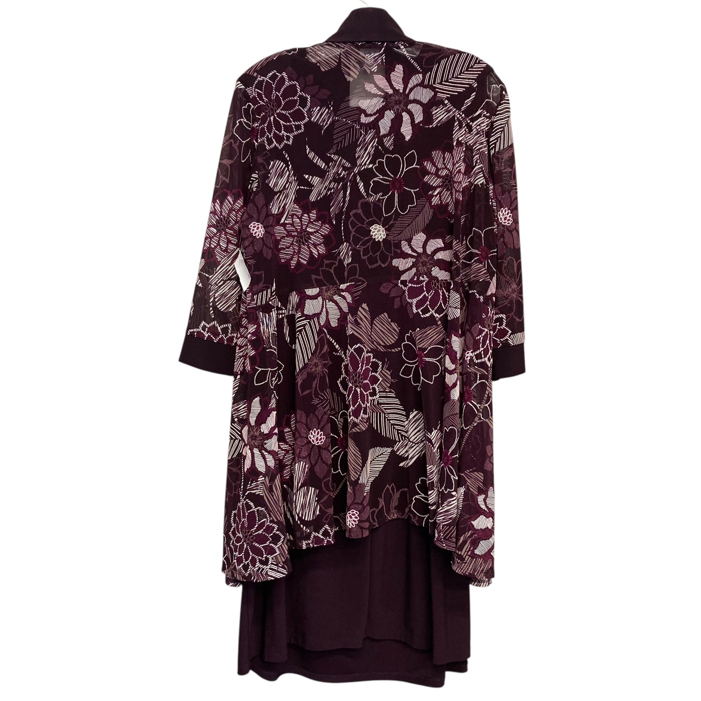 Dress Set 2Pc By Dressbarn In Purple & Tan, Size:1X