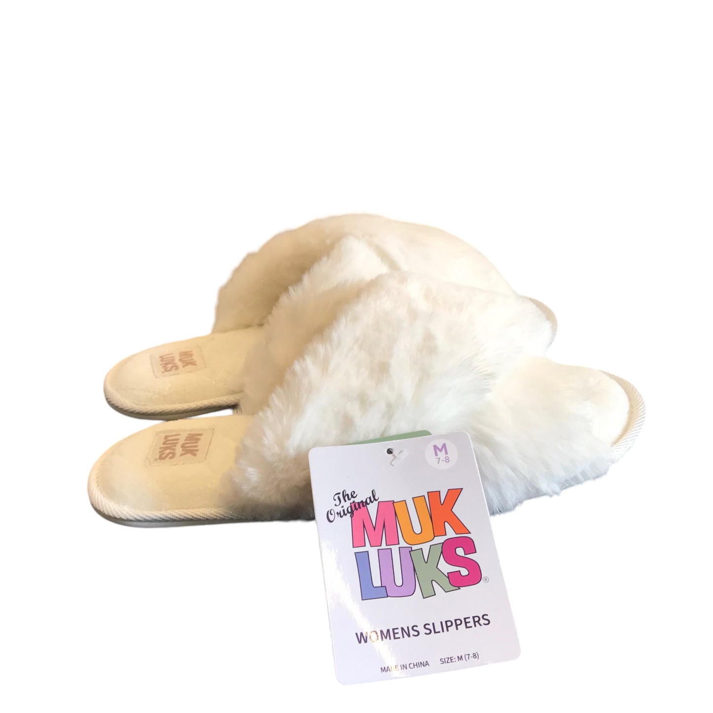 Slippers By Muk Luks In White, Size:7.5