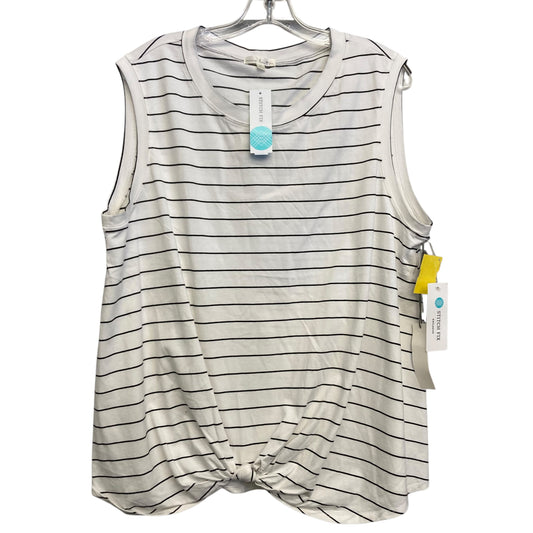 Top Sleeveless Basic By Nine Britton In Striped Pattern, Size:1X