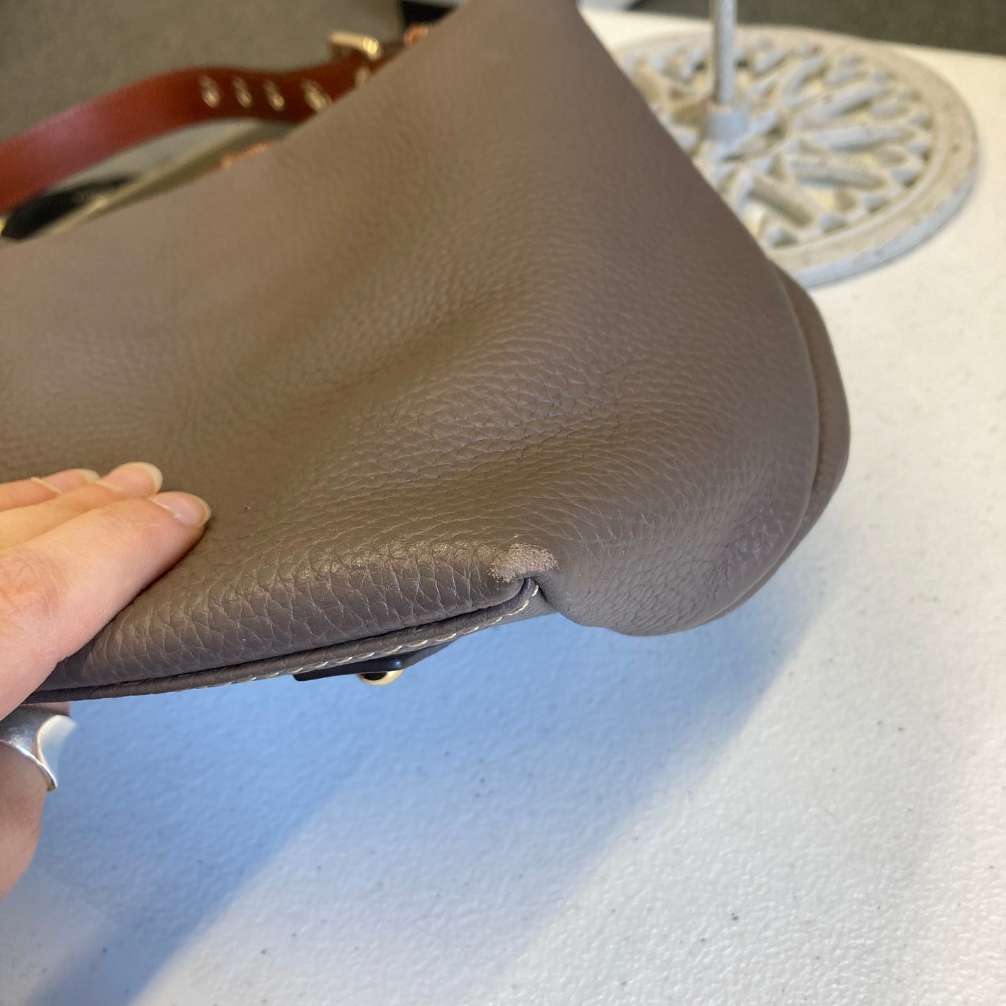 Handbag Designer By Dooney And Bourke In Taupe, Size:Large