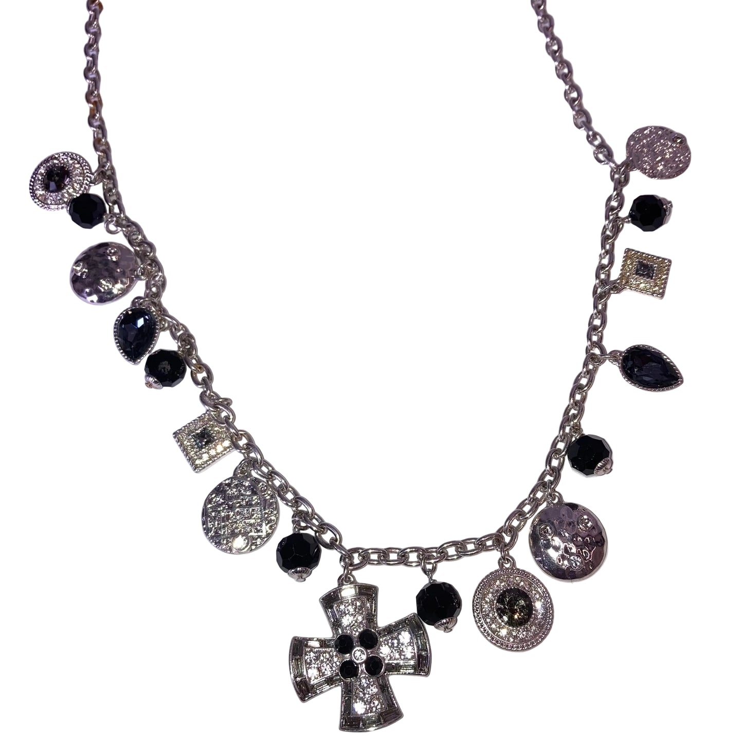 Necklace Statement By Heidi Daus In Black & Silver