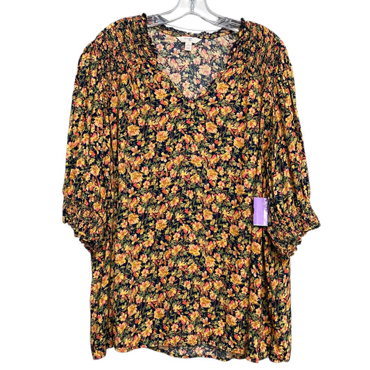 Top Ss By Terra & Sky In Floral Print, Size:3X