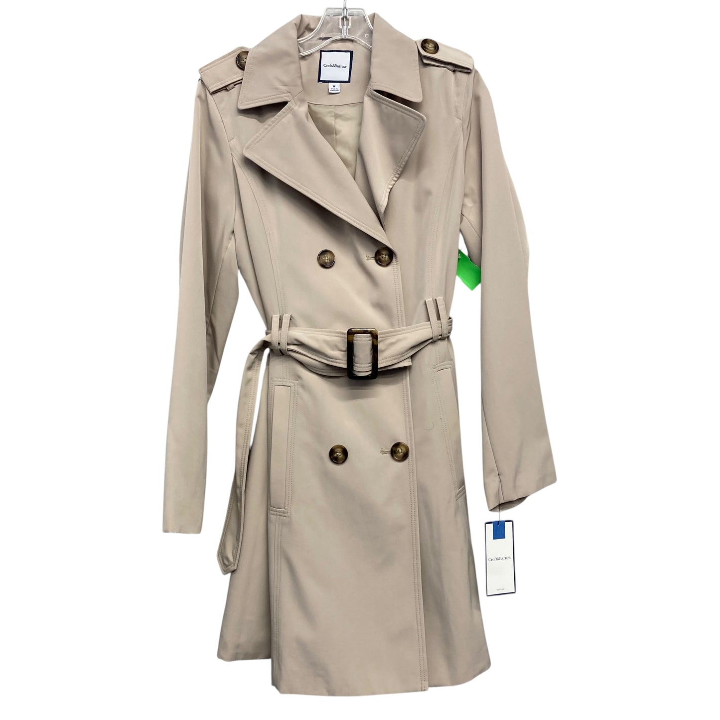 Coat Raincoat By Croft And Barrow In Tan, Size:M