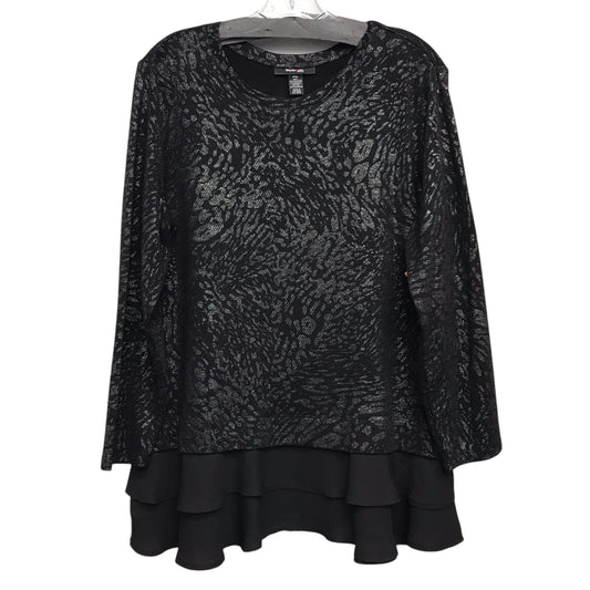 Top Ls By Style And Company In Black & Silver, Size:Xlp
