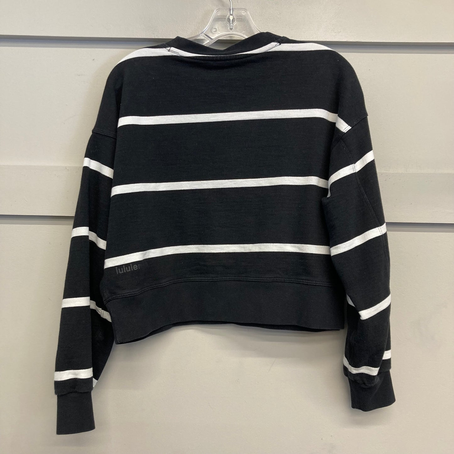 Athletic Sweatshirt Crewneck By Lululemon In Black & White, Size:S