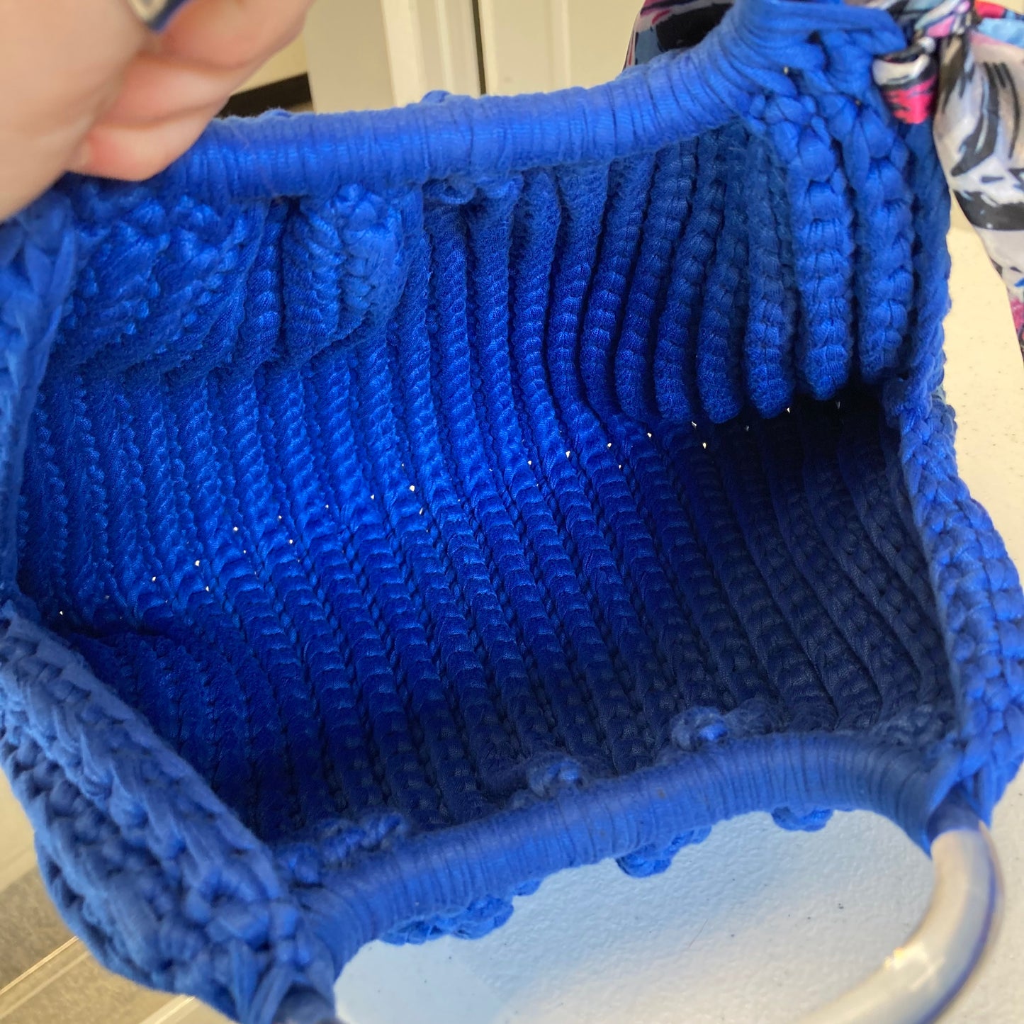 Handbag In Blue, Size:Small