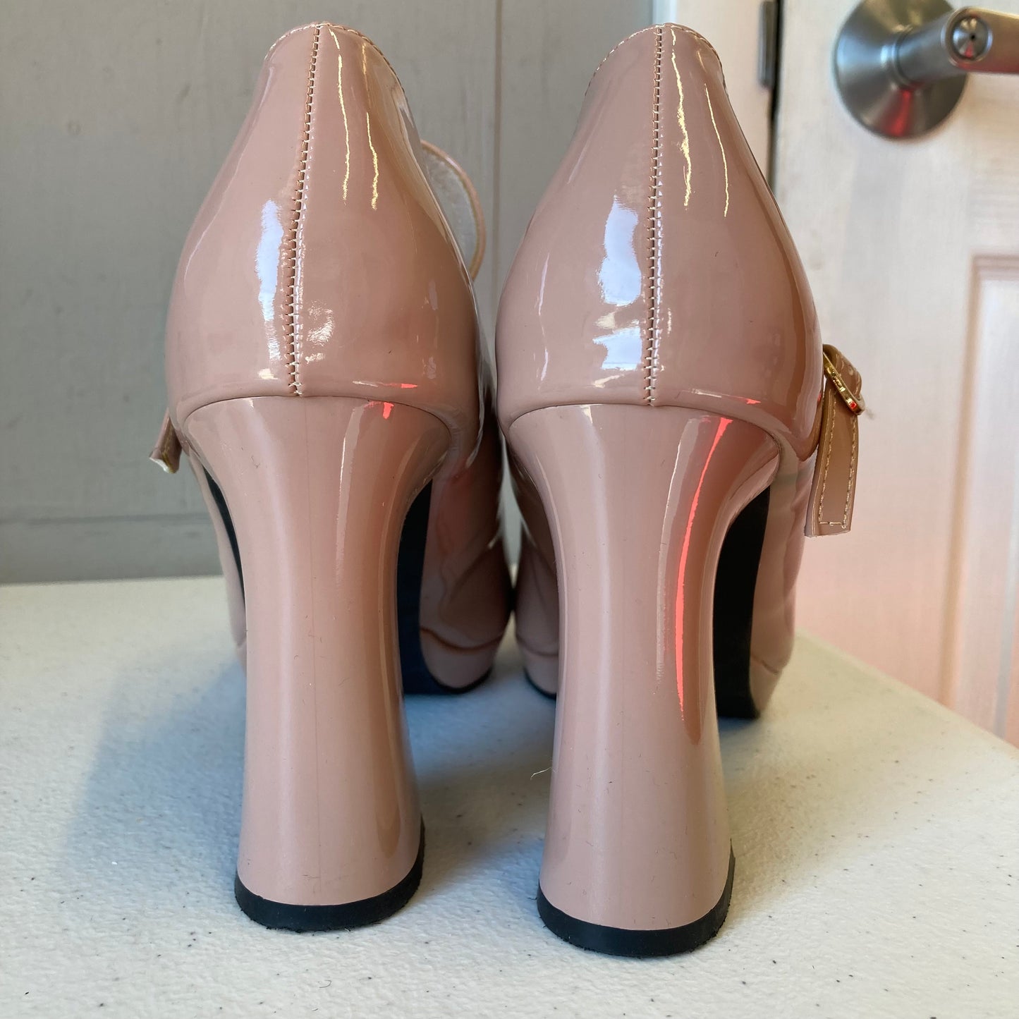 Shoes Heels Block In Pink, Size:10.5